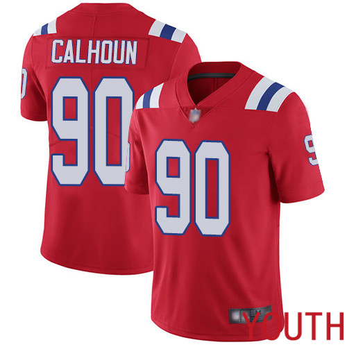 New England Patriots Football #90 Vapor Limited Red Youth Shilique Calhoun Alternate NFL Jersey->youth nfl jersey->Youth Jersey